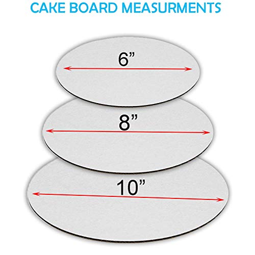 Greaseproof Round Cake Boards White Cake Circle Base - 6/8/10 inch of 7 Each Size
