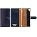 Sony Xperia Z5 Case, HANSMARE [Calf Flip][Card Slots][Stand][Navy] Leather Premium Wallet Case- fit by Credit Card Case for Xperia Z5 - Navy Blue+USB Cable Protector