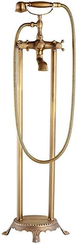 MCC Standing Shower Set European Style Bathtub Faucet Copper Faucet Vertical Landing Royal Antique Retro Hot Shower Set , Photo Color