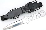 Snake Eye Tactical Dive Knife ll, All Stainless with Line Cutter, Razor Edge and Leg Strap Sheath (Double Edge)