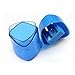 Mega Set Of 12 Double Hole Triangular Shaped Pencil Sharpener With Cover and Receptacle! Comes In 4 Colors- Red, Blue, Yellow, and Green!