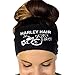 SMYTSHOP Yoga Headbands Harley hair Ladies Letter Sports Yoga Sweatband Gym Stretch Headband Hair Band (Black)