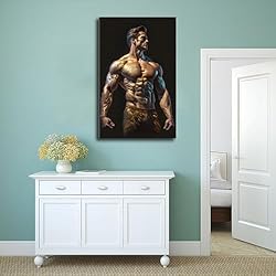 HMLZSJ Nude Muscle Male Torso Portrait Art Gay