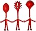 Mr. Spaghetti & Friends, Pasta Server Set, 3 Funny Kitchen Utensils, Spaghetti Spoon (Pasta Fork), Sauce Ladle and Serving Spoon, Great Present, 3 little Helping Hands for happy Chefs
