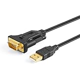 USB to RS232 Adapter with PL2303 Chipset,CableCreation 3ft Gold Plated USB 2.0 to RS232 Male DB9 Serial Converter Cable for Windows 10, 8.1, 8,7, Vista, XP, 2000, Linux and Mac OS 10.6 and Above,Black