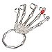 Silver Cool Punk Rock Skeleton Skull Hand Bone Ring Bracelet