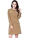 Allegra K Women's Multi-Pocket Above Knee Belted Shirt Dress S Beige
