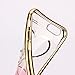 iPhone 6S Case,iPhone 6 Case,ikasus Red Love Heart Glitter Bling Crystal Rhinestone Diamonds Clear Rubber Golden Electroplate Plating Frame TPU Soft Silicone Bumper Case Cover for iPhone 6/6S 4.7
