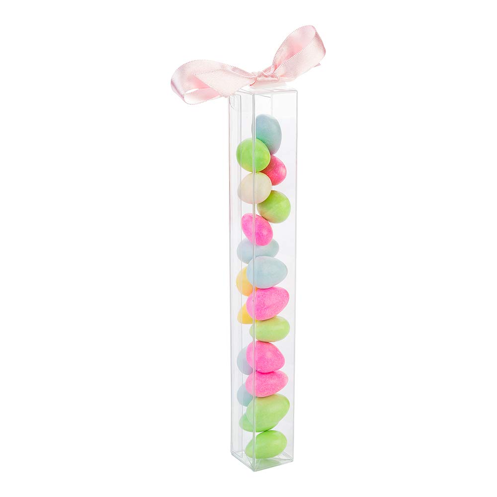 Candy Box, PET Transparent Boxes, Clear Gift Boxes for Wedding, Party and Baby Shower Favors Tuck Top 1.0"L x 1.0"W x 8.0"H 100ct Restaurantware, RWP0376C