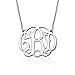 Sterling Silver Fancy Monogram Necklace - Custom Made with Any Initial (18 Inches)