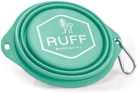 Ruff Products BarkBowl (800ml) – Collapsible Dog Bowl (Tiffany Blue) Premium Quality, Platinum-Cured Food Grade Silicone, No Plastic Rim, Food Safe, Large Travel Bowl