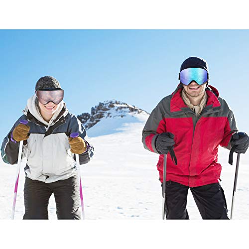 VELAZZIO OTG Ski Goggles, Snowboard Goggles - Double Layer Interchangeable Lens, UV Protection, Anti-Fog, Snow Goggles for Men & Women (Black Frame/Transparent Lens (VLT 83%)) - Thumbnail 6