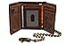 Juzar Tapal Collection RFID Blocking Mens Tri-fold Wallet Vintage Style Cowhide Leather Chain Wallet (Crazy Horse J112 With Chain)