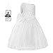 SKST Flower Girl Dress Lace, Baptism Dress Knee-Length Tutu Wedding Party White Princess Skirt for Toddler Baby Girl (4)