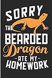 Sorry The Bearded Dragon Ate My Homework: Cute Bearded Dragon Kids Blank Lined Journal by Jen  V Pitman