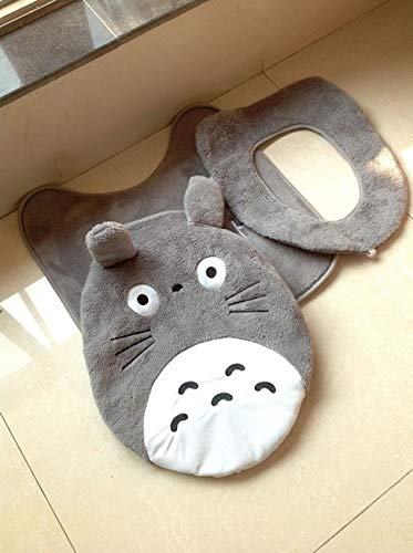 Toilet Seat Covers for Kids, Man, Women- 3 Piece/Set Super Soft Shu Velveteen Thickening Toilet Potty Sets Toilet seat Cover Totoro Cartoon Warm Close Stool Cushion Mat