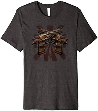 Mens USA American Flag Desert Eagle t-shirt, pistols, guns Large Dark Heather