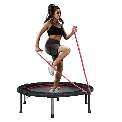 Pelpo 40" Folding Mini Trampoline, Exercise Trampoline with Resistance Bands, Rebounder