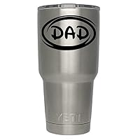 DAD oval Decal (Black) for tumblers, cups or mugs (Tumbler not included) Decals created by Classy Vinyl Creations for all brands of tumblers cups mugs (Black)