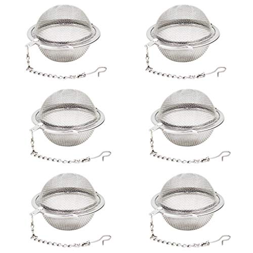 Fu Store 6pcs Stainless Steel Mesh Tea Ball 2.1 Inch Tea Infuser Strainers Tea Strainer Filters Tea Fu Store 6pcs Stainless Steel Mesh Tea Ball 2.1 Inch Tea Infuser Strainers Tea Strainer Filters Tea