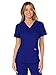 Cherokee Scrubs for Women Mock Wrap Top with 3 Pocket, Back Princess Seams WW610, S, Galaxy Blue