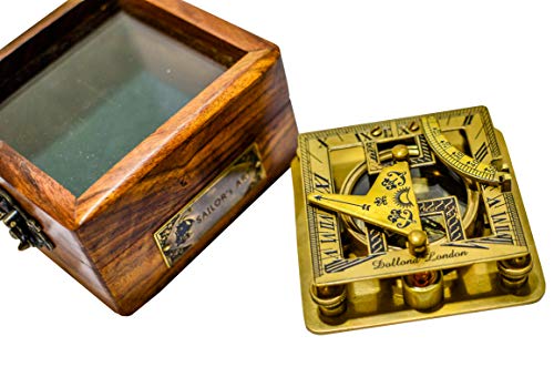 image for SAILOR'S ART Antique Brass Sundials for Garden Dollond London Square S
