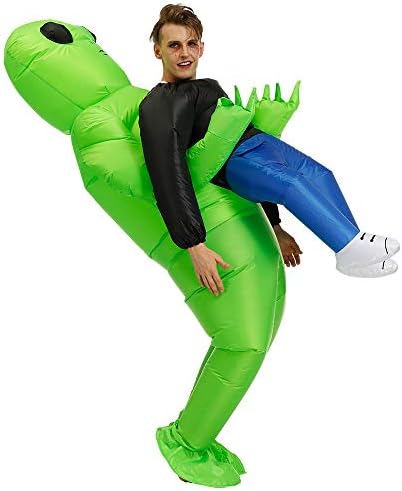 AOGU Inflatable Alien Rider Costume Halloween Costume for Adults and Kids Inflatable Costumes Cosplay Party Dress Up