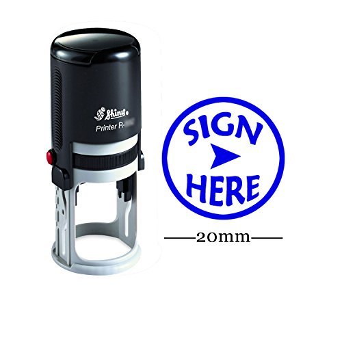 Sign HERE Round Self Inking Office Stationary Stamp Personalized Custom Shiny 20mm Rubber Stamp