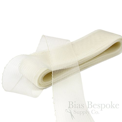 25 Yards of Hard Horsehair Braid with Gathering Thread, 3" Wide, Off-White