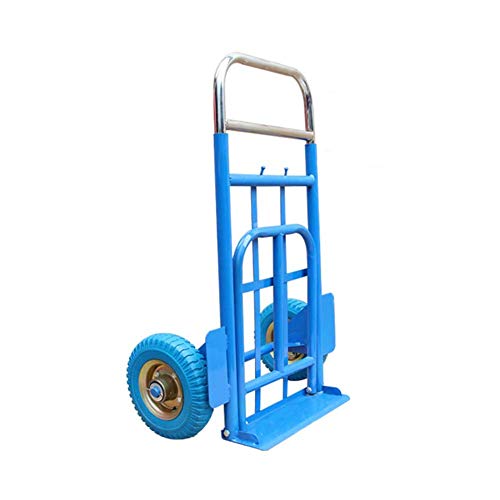 DBSCD Hand Trolley Foldable Household Steel Frame Solid Wheel Can Push and Pull, Load 150 Kg, 3 Styles (Size : 40 x 30 x 108 cm-B)
