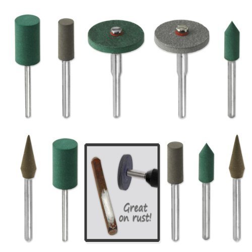 UPC 962466009983, 18pc Diamond-in-Rubber Emery Polishing Bit Set - Fits Dremel - Metal, Glass, Stone, Tile