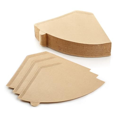 100 Pcs #4 Unbleached Paper Coffee Filters for Cuisinart, Ninja, BLACK+DECKER & other 8-12 Cup Coffee Makers - Perfect for Pour Over and Drip Coffee