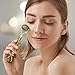 4 Pack Jade Roller Facial Ridged Roller Kits Skin Roller with 2 Pieces Gua Sha Scraping Massage Tools Anti Aging and Wrinkles for Face, Eye, Neck, Body for Lymphatic Massage (Style C)