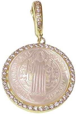 Saint Benedict Medal Pendant / Medalla De San Benito / Rhodium Pendant