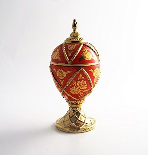 House of Faberge by Franklin Mint Musical Egg "Rose" Tchiakovsky's "Arabian Dance" 5" Tall