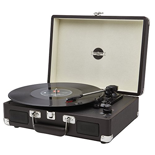 Zennox Retro Briefcase Vinyl Record Player, Portable Turntable USB