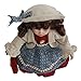 Prettyia Birthday Gift - 30cm Excellent Workmanship Doll DIY Accessory Vintage Porcelain Lady Girl Doll in Blue Dress with Display Stand