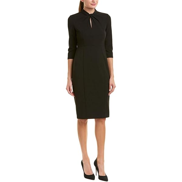 Anne Klein Women's 3/4 Sleeve Classic V-Neck Wrap Dress Black at Amazon  Women's Clothing store
