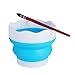 MEEDEN Portable Paint Brush Washer with Brush Holder, Blue Reusable Water Cup for Watercolor Acrylic Oil Painting, Premium Art Supplies