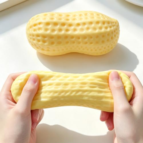Peanut Squishy, Banana Squishy, 2026 New Slow Rising Stress Relief, Realistic Shaped Squeezes Balls, Adult Office Soft Cute Fruit Anxiety Relief Dough Decompression Gift (2pc)