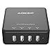 QICENT Desktop 31Watt 4-Ports USB Wall Charger Travel Adapter US Plug Power Cord for iPhone iPad Air ipod Samsung Galaxy Nexus HTC Motorola LG Google - Black