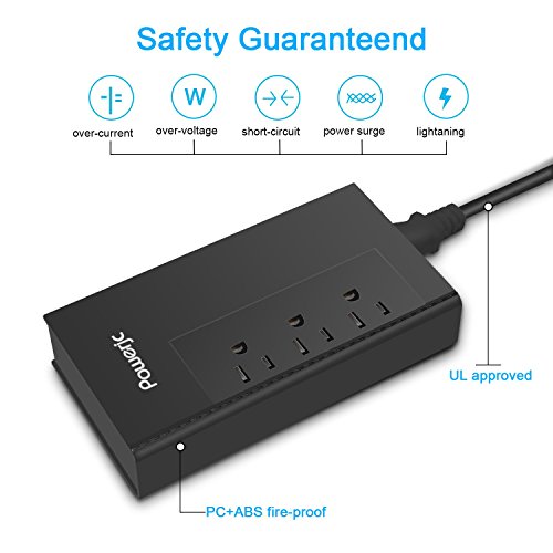 Travel Voltage Converter Adapter Power Step Down 220V to 110V Rated Current 7A with 3 Outlets and 4  - //coolthings.us