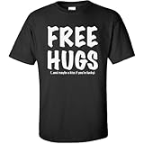 FREE HUGS Short Sleeve T-Shirt in Black - Large