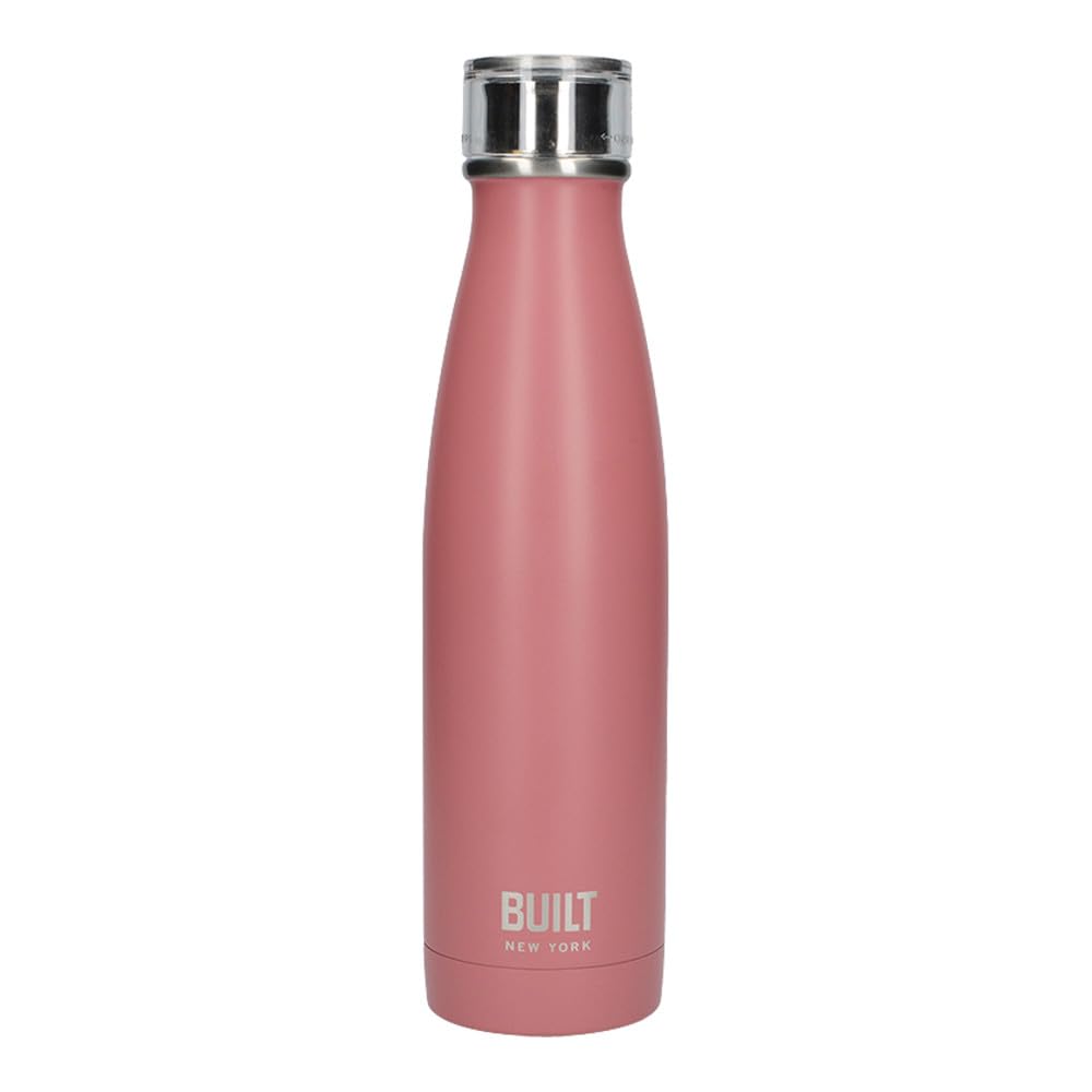 Built Perfect Seal Double-Walled Insulated Stainless Steel Water Bottle, 480 ml, Pink