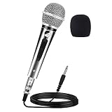 Ankuka Wired Dynamic Karaoke Microphones, Professional Handheld Vocal Mic with 13ft 6.35mm XLR Audio Cable Compatible with Karaoke Machine/Speaker/Amp/Mixer for Singing, Speech, Wedding, Stage