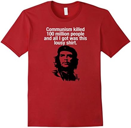 Mens Anti-Communism Che Guevara T-Shirt  XL Cranberry
