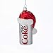 Kurt Adler CC4163 Glass Diet Coke Can Ornament with Santa Hat, 4.5