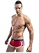 DESMIIT Men's Rope Waist Design Swim Briefs ,Red , US Small / Tag L(28