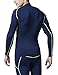 TSLA Men's UPF 50+ Compression Shirts, Cool Dry Long Sleeve Athletic Tops, Sports Baselayer Workout Shirt, Zero Navy & Yellow, Large