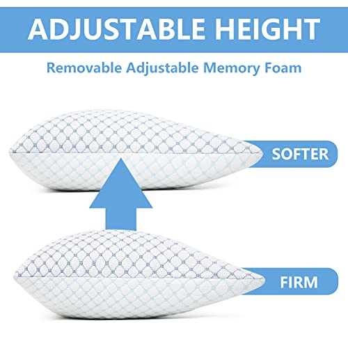 Side Sleeper Pillow for Neck and Shoulder Pain, King Size Set of 2 Bed